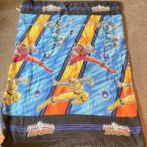 Vintage 1990s Mighty‎ Morphin Power Rangers Ninja Storm Comforter Blanket Twin
